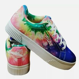 FILA Women's Exotic Tye Die Lace Up Thick Bottom B